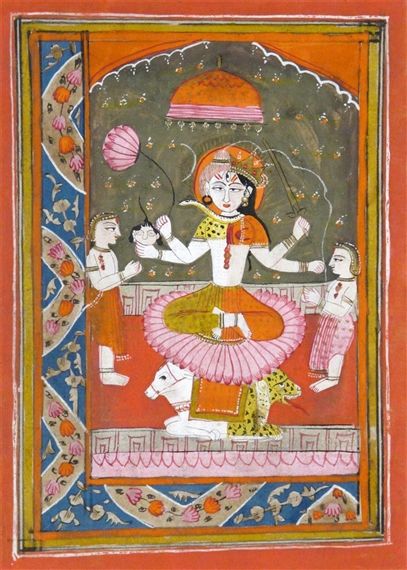 Antiguo grabado de Ardhanarishvara, Shiva y Shakti en una forma andróginal divina de El Shivaismo de Cachemira