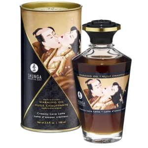Aceite de masaje Creamy Love Latte (Latte de Amor Cremoso) efecto calor de Shunga de 100ml