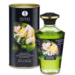 Aceite de masaje Exotic Te Verde (Te verde exótico) efecto calor de Shunga de 100ml