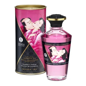 Aceite de masaje Raspberry Feeling (Sensación de frambuesa) efecto calor de Shunga de 100ml