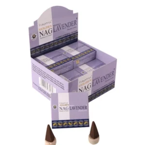 Conos de incienso Piramidal de Lavander Masala tradicionales y organicos de la gama Golden Nag de Vijayshree en caja de 12 uds de 15g