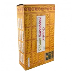 Incienso Goloka Nag Champa con Arruda Agarbatti Masala hecho a mano en Bangalore en caja de 12 unidades de 15g