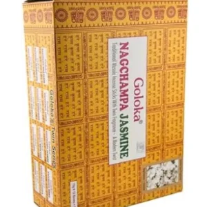 Incienso Goloka Nag Champa con Jazmín Agarbatti Masala hecho a mano en Bangalore en caja de 12 unidades de 15g