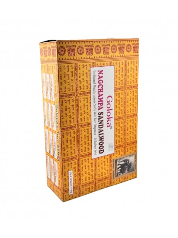 Incienso-Goloka-Nag-Champa-con-Sandalo-Agarbatti-Masala-hecho-a-mano-en-Bangalore-unidad-de-15g