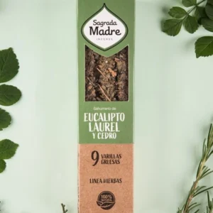 Incienso o sahumerio Eucalipto, Laurel y Cedro de Sagrada Madre linea hierbas hecho a mano en argentina con amor unidad de 21g