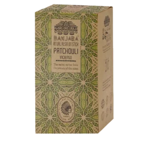 Incienso de Patchouli Ritual Resin de Banjara Agarbatti Masala hecho a mano en caja de 8 uds de 25g
