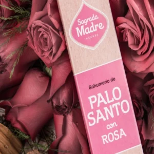 Incienso o sahumerio Palo Santo con Rosas de Sagrada Madre unidad de 20g