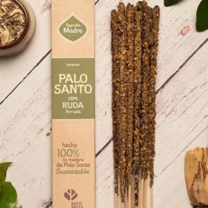 Incienso o sahumerio Palo Santo con Ruda de Sagrada Madre unidad de 20g