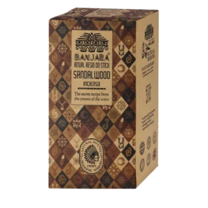 Incienso Sandalwood Ritual Resin orgánico de Banjara Agarbatti Masala en caja de 8 unidades de 25g