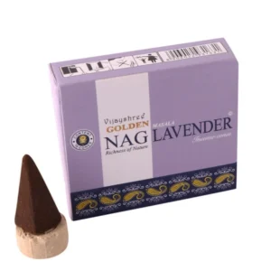 Conos de incienso Piramidal Lavander Masala tradicionales y organicos de la gama Golden Nag de Vijayshree en uds de 15g