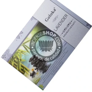 Incienso de Lavanda de Goloka para aromaterapia organico Agarbatti Masala hecho en caja de 12 uds de 15g