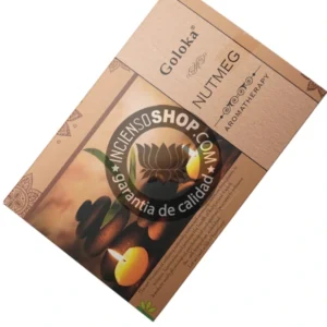 Incienso de Nutmeg de Goloka para aromaterapia organico Agarbatti Masala hecho en caja de 12 uds de 15g