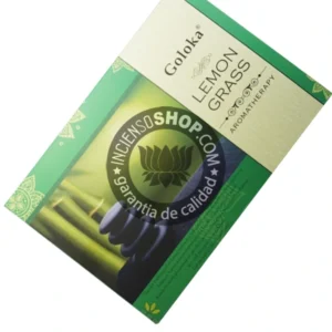 Incienso de Hierba de Limon de Goloka para aromaterapia organico Agarbatti Masala hecho en caja de 12 uds de 15g