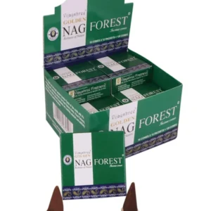 Conos de incienso Piramidal de Forest Masala tradicionales y organicos de la gama Golden Nag de Vijayshree en caja de 12 uds de 15g