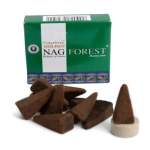 Conos de incienso Piramidal de Forest Masala tradicionales y organicos de la gama Golden Nag de Vijayshree en uds de 15g