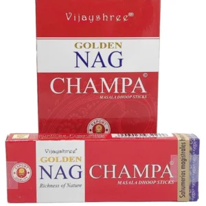 Incienso dhoop stick Champa Golden Nag Masala orgánico de Vijayshree en caja de 12 uds de 15g