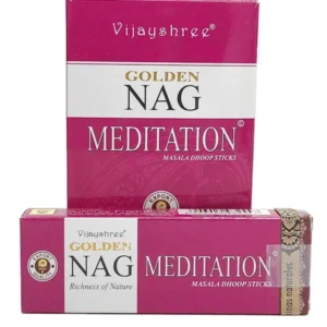 Incienso dhoop stick Meditation Golden Nag Masala orgánico de Vijayshree en caja de 12 uds de 15g