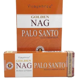 Incienso dhoop stick Palo Santo Golden Nag Masala orgánico de Vijayshree en caja de 12 uds de 15g