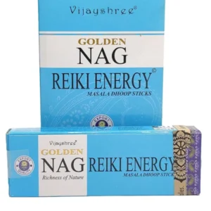 Incienso dhoop stick Reiki Energy Golden Nag Masala orgánico de Vijayshree en caja de 12 uds de 15g