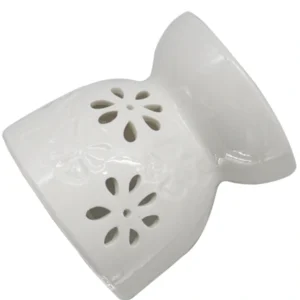 Quemador de cerámica de aceite esencial clásico floral y azul