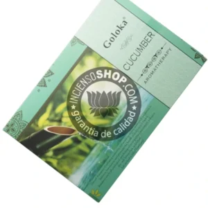 Incienso de Pepino de Goloka para aromaterapia organico Agarbatti Masala hecho en caja de 12 uds de 15g