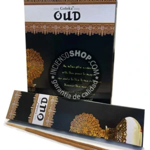 Incienso Oud Black Series Divine de Goloka Agarbatti Masala hecho a mano en caja 12 uds