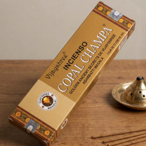 Incienso Copal Champa Golden Ancient Secrets de Vijayshree Agarbati Masala en caja de 12 uds de 15g