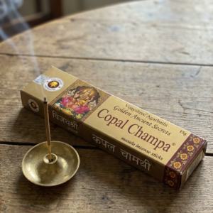 Incienso Copal Champa Golden Ancient Secrets de Vijayshree Agarbati Masala unidad 15g
