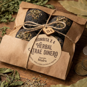 Bombita X 4 Herbal Atrae Dinero de Sagrada Madre orgánico hecho a mano con Amor en Argentina en unidad de 25 gramos