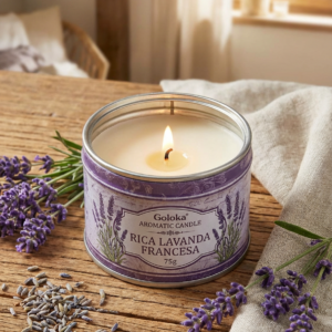 Vela Aromática en Lata de Rica Lavanda Francesa de Goloka 75g