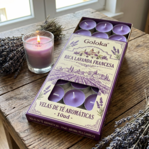 Velas de Té Aromáticas de Rica Lavanda Francesa de Goloka 10ud
