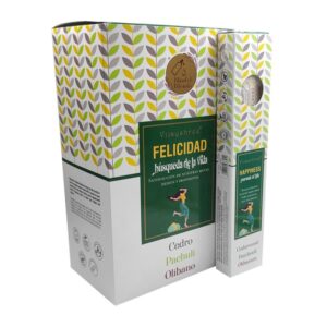 Incienso organico Gama Blissful Blends Felicidad de Vijayshree Agarbatti Masala hecho a mano en caja 12 uds