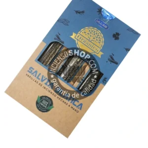 Incienso de Salvia Blanca organica de Ullas Agarbatti Masala hecho a mano en caja de 12 uds de 25g