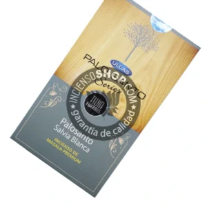 Incienso de Palo Santo con Salvia Blanca organica de Ullas Agarbatti Masala hecho a mano en caja de 12 uds de 15g