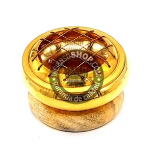 Quemador de metal para resina natural con base de madera