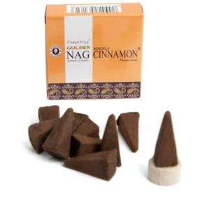 Conos de incienso Piramidal de Cinnamon Masala tradicionales y organicos de la gama Golden Nag de Vijayshree en uds de 15g